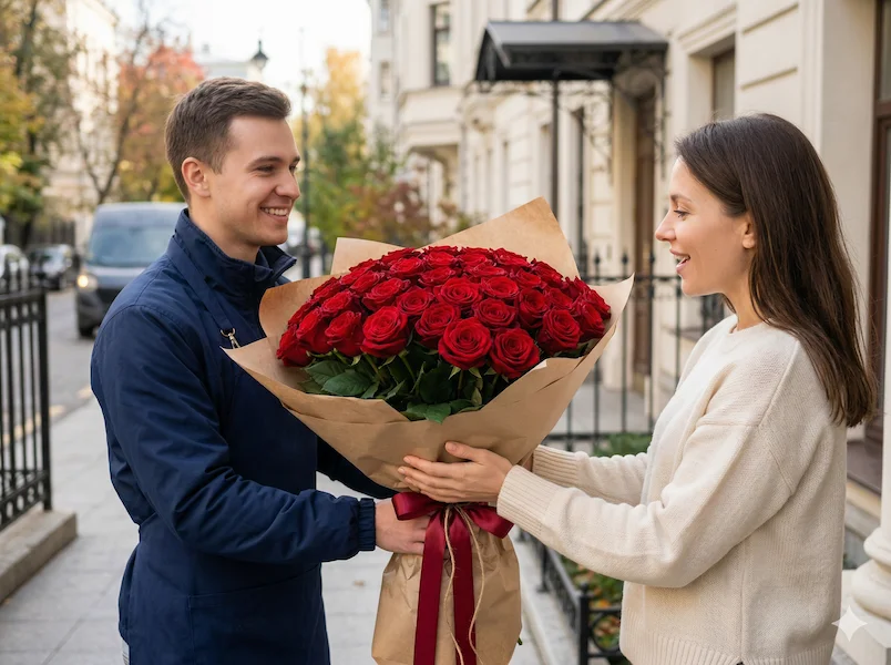 Купить 51 розу с доставкой в Москве