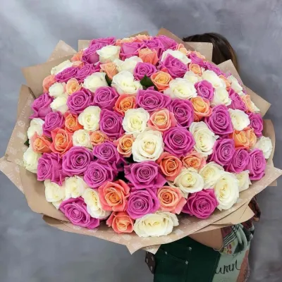 Купить 101 роза микс №2