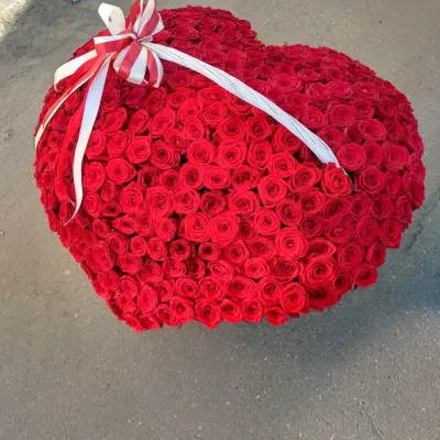 Купить 301 красная роза Сердце