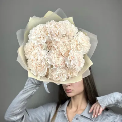 Купить Белые гвоздики 15 шт