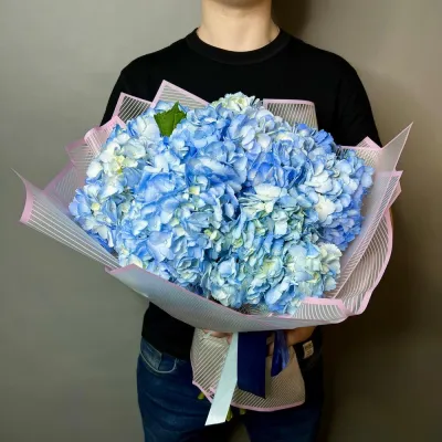 Купить Букет голубых гортензий 9 шт