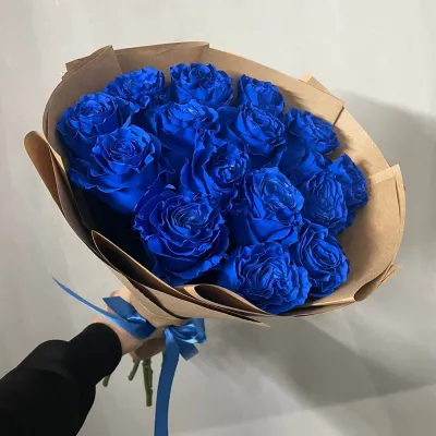 Купить Букет из 15 синих роз