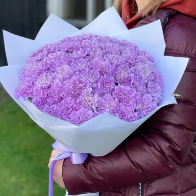 Купить Лавандовые гвоздики 37 шт