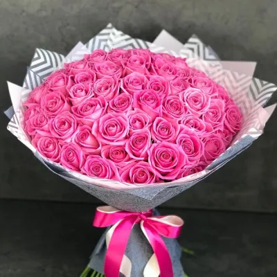 Купить Розовые Розы 51 шт