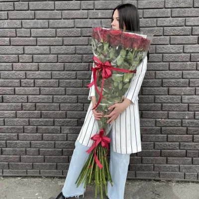 Купить Высокие розы 140 см — 35 штук