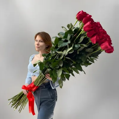 Купить Высокие розы 150 см — 25 штук